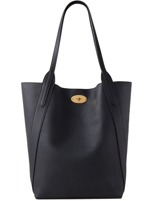 Mulberry North South Bayswater Tote Black Heavy Grain